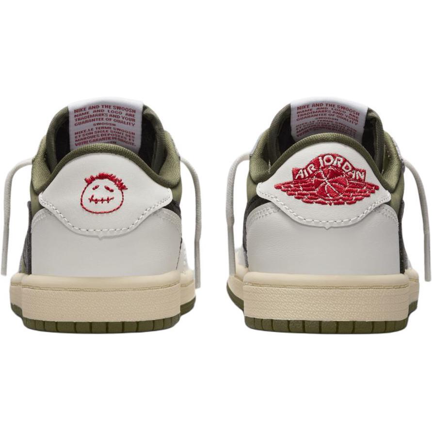 Кроссовки Travis Scott x Air Jordan 1 Retro Low OG SP PS Reverse Olive / Medium Olive Kids Green Black Sail DO5442-200