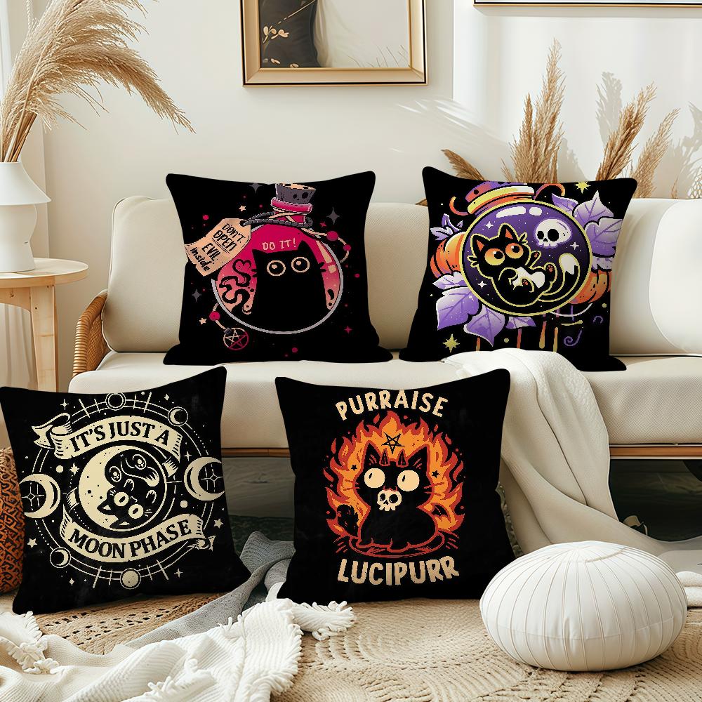 Cartoon Black Cat cushion cover Pillow Cover Decoration Room Home Sofa living Office Car Nordic Simplicity