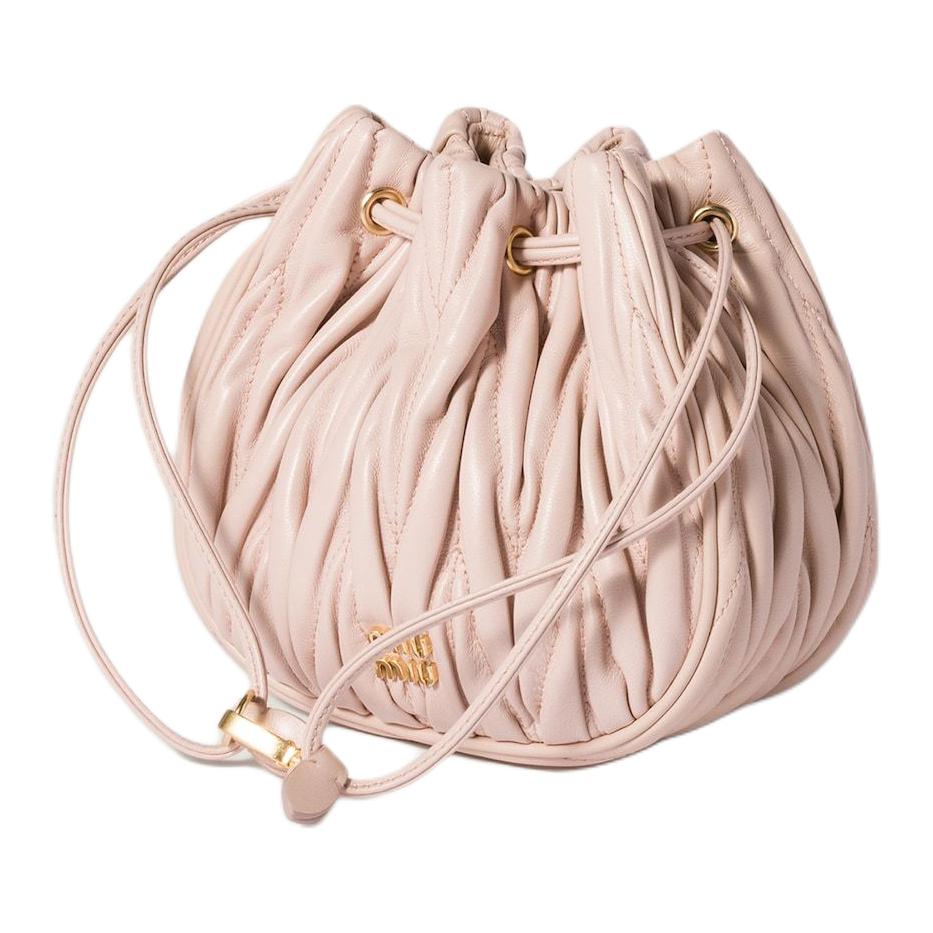 Miu Miu Matelassé Logo Lambskin Clutch Women clutch Pink 5ND022_AFPP_F0236