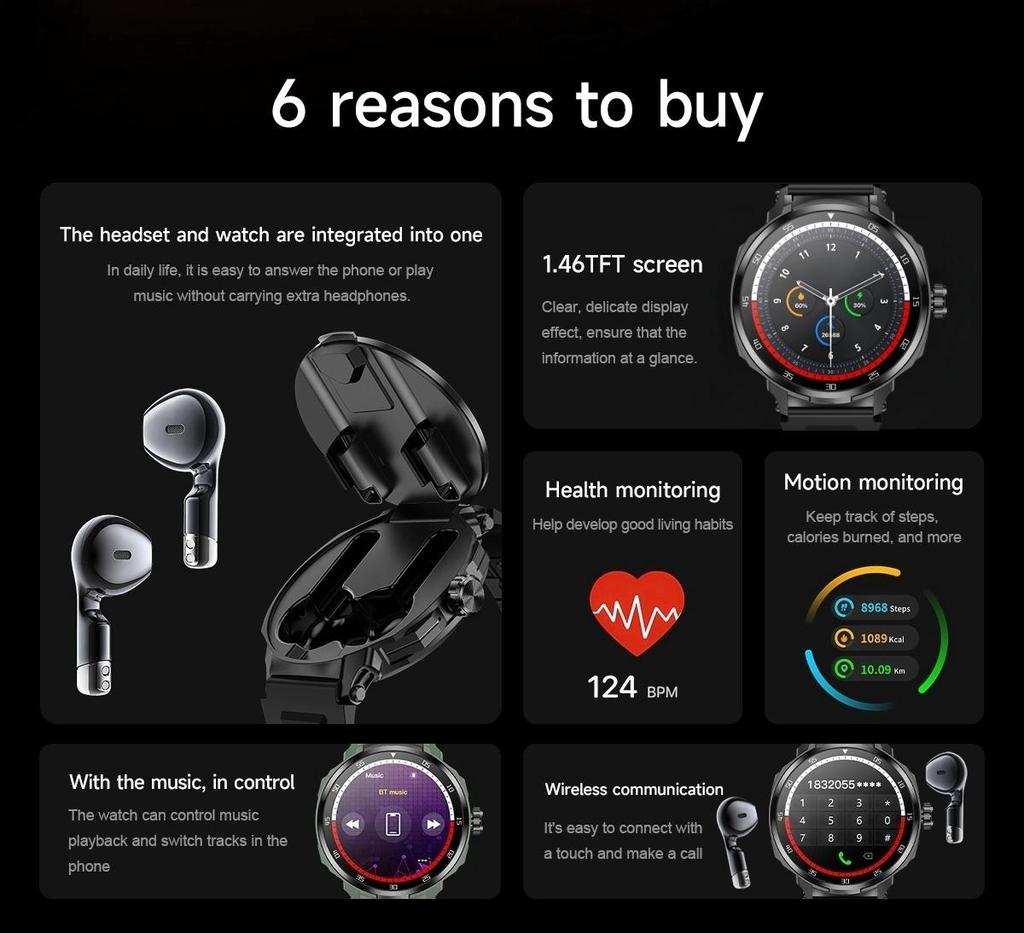 D11 NFC Смарт-часы Мужские Беспроводные Наушники Музыка Bluetooth Звонки Часы Спортивные Часы Монитор Сердечного ритма Фитнес-Умные Часы