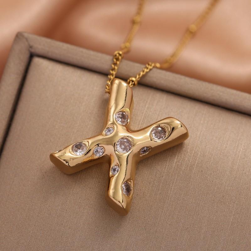 Ladies' Diamond Metal Necklace, Heavy Craftsmanship Premium Design Initial Necklace, Gift for Women, Holiday Present, Party Jewelry.