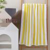Extra Large Blue & White Stripe Cotton Beach Towel – Thick, Soft Bath Towel with Colorful Stripes