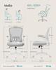 Swivel Office Chair, Ergonomic Mesh Computer Chair, Lumbar Support, Rocking Function, 53 Cm Seat, Flip-Up Armrests, Dove Grey