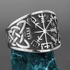 Hnsp кольцо с компасом викингов из нержавеющей стали для мужчин, ювелирные изделия на палец 7-13 больших размеров