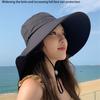 (One Size, Black) Women Sun Hat with Neck Flap Solid Breathable Wide Brim Beach Hat for Outdoor Hiking