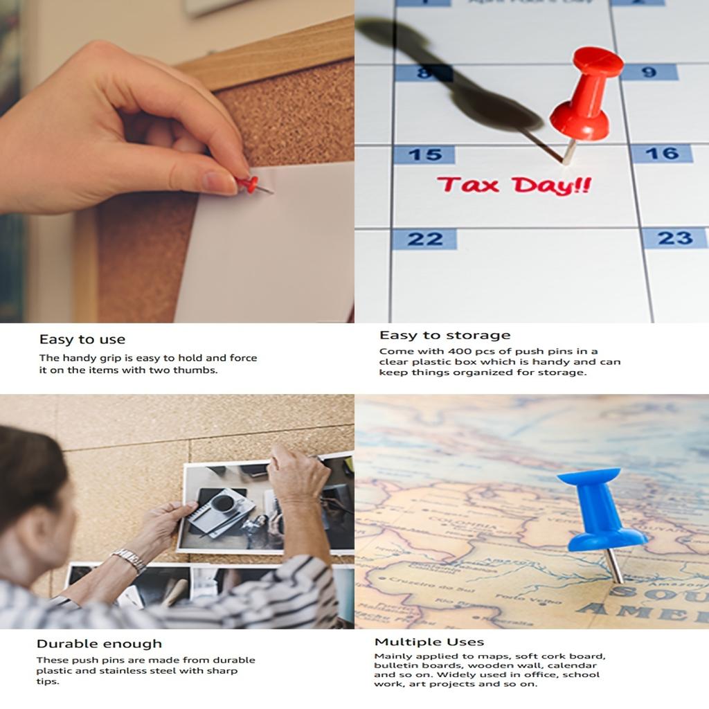 400 шт. кнопок, кнопок для доски объявлений, кнопок для настенных украшений, офисных кнопок, цветных кнопок для организации декора стола