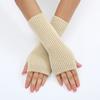 Women Long Fingerless Gloves Knitted Mitten Hand Warmers Winter Warm Wool Knitting Half Finger Gloves Unisex Arm Sleeve