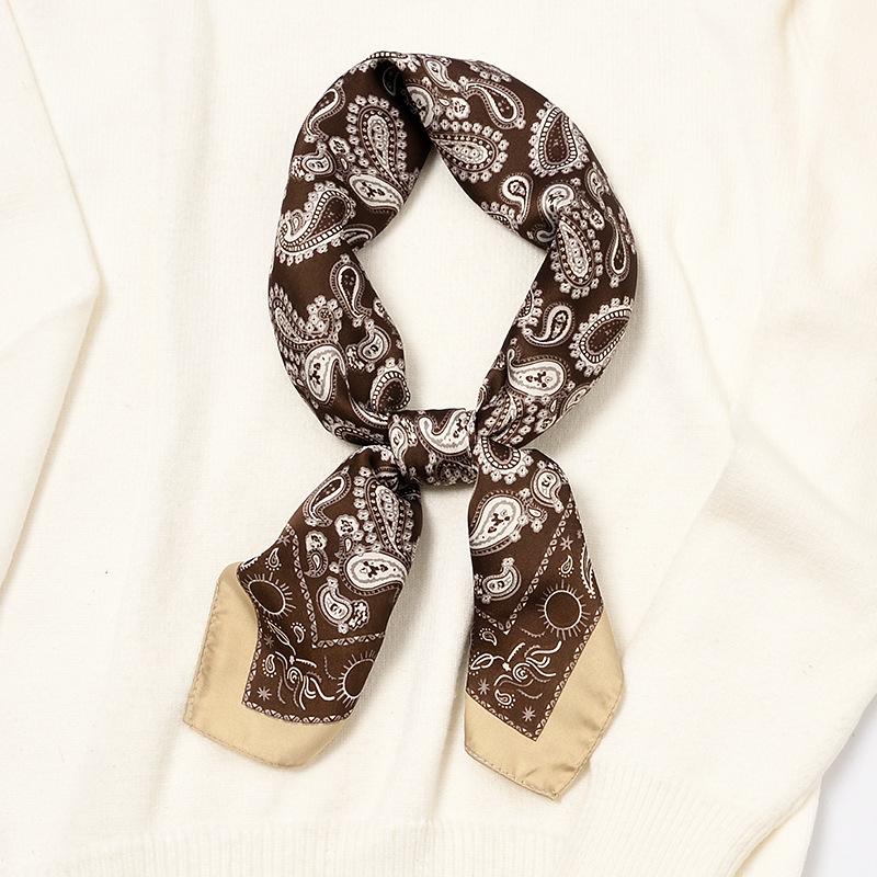 Small Square Scarf 70Cm Silk Scarf Women'S Scarf Versatile Thin Scarf, Summer Headband Decoration Ins Scarf Winter