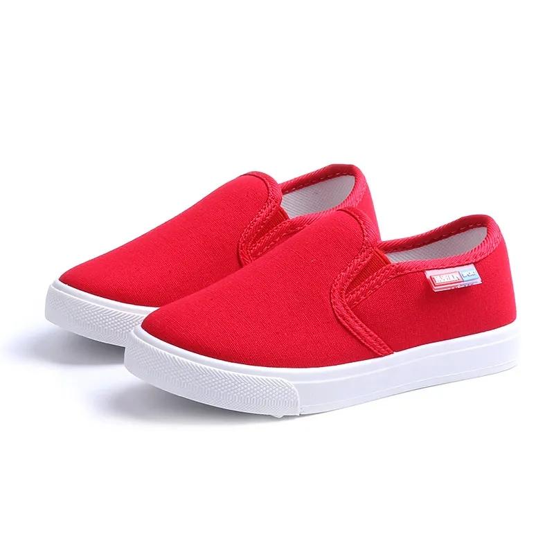 WTEMPO Детская обувь для всех сезонов, для мальчиков и девочек, нескользящая обувь на мягкой подошве на плоской подошве, однотонная детская повседневная легкая обувь