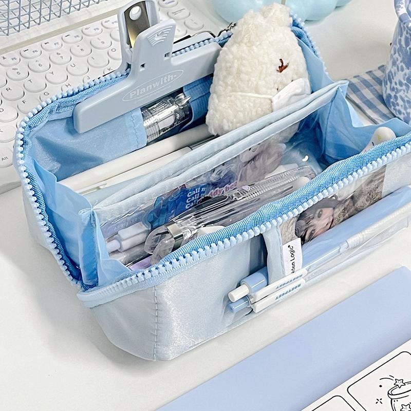 Large Capacity Pencil Bag Aesthetic School Big Pouch Girl Cute Stationery Holder Bag Children Pen Case Students School Supplies