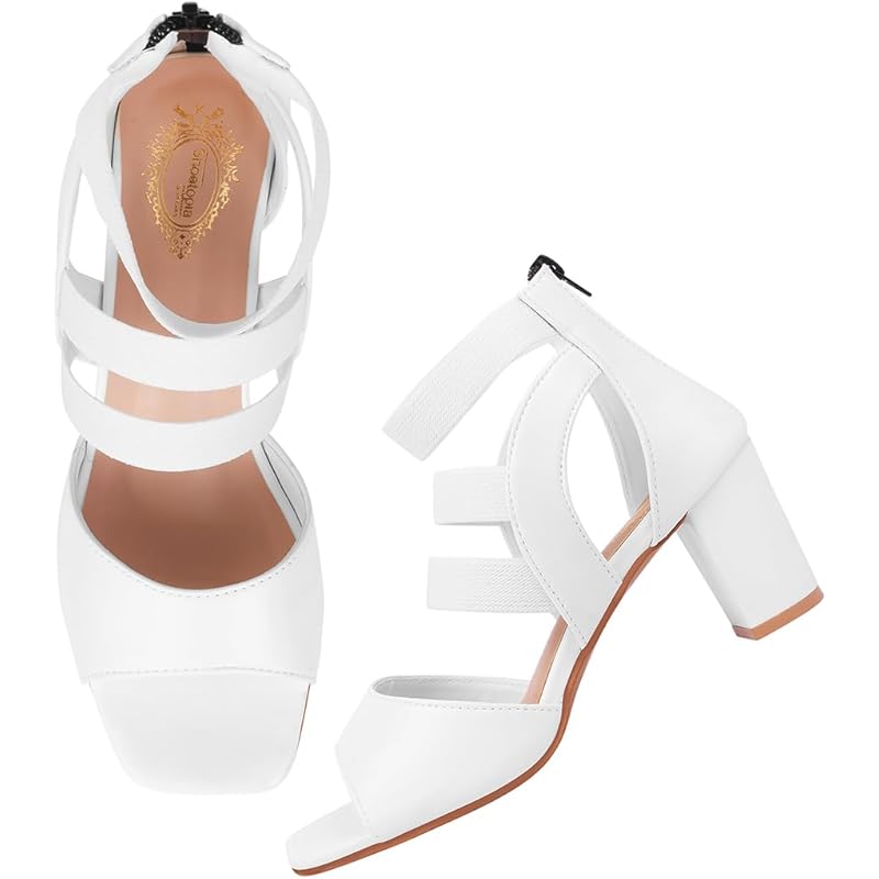 Shoetopia Women'S Heeled Sandal-5 Kids Uk (Acp-White)-Eu38