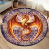 Круглый ковер DivinationDragon, Ковер для гостиной, спальни, дивана, игровой комнаты, Декор, Нескользящий коврик для пола