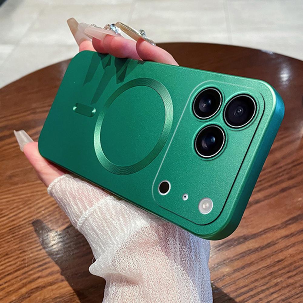 Металлический чехол для телефона Desert Gold с магнитной зарядкой для iPhone 17 16 15 14 13 12 11 Pro Max Air, мягкий чехол magsafe с мелкими отверстиями