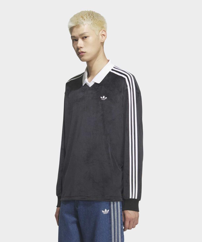 ADIDAS Velour Polo Long Sleeve - Black / Kq5485