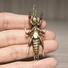 Insect Mole Cricket Figurines Miniatures Tea Pet Desktop Ornament Vintage Brass Animal Statue Home Decoration Accessories Crafts