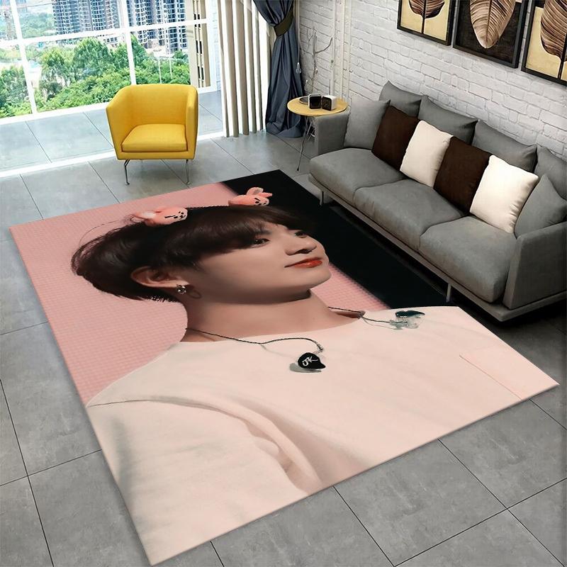 Знаменитый B-BTS Чон Чонгук JK Kpop Нескользящий коврик для гостиной, спальни, игровой комнаты, коврик для пола, ковер для домашнего декора, детская комната