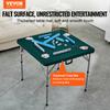 VEVOR Fold-in-Half 4 Player Card Table with Wear-Resistant Green Tabletop & Carrying Handle for Camping Picnic Party 34 X 34-in