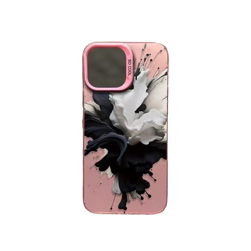 Черно-белые чернила подходят для чехла на телефон iphone17 11 Apple 15promax/14 противоударный 13pro Европейский и американский стиль 16