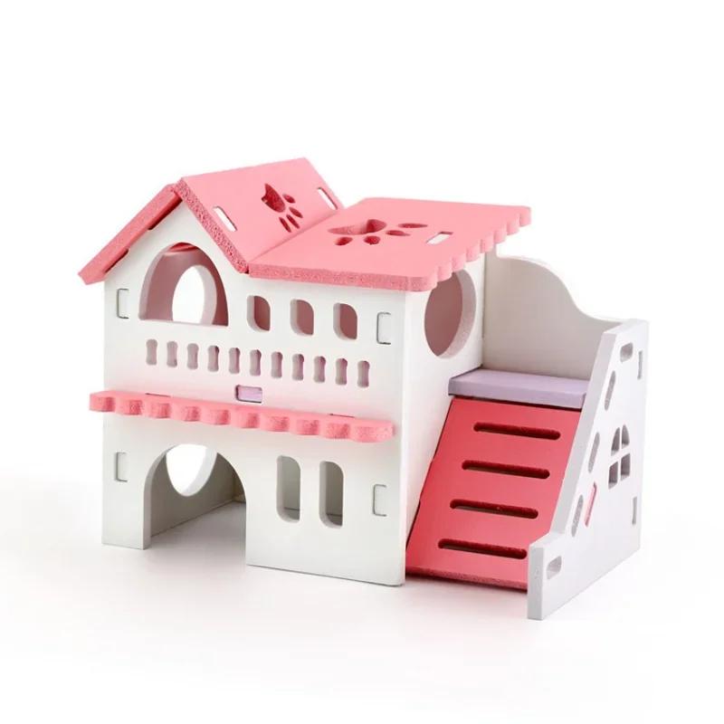 Wooden Hamster Nest Sleeping House Home Luxury Cage Pet Hideout Hut Toy Small Animal Supplies Hamster Hideout