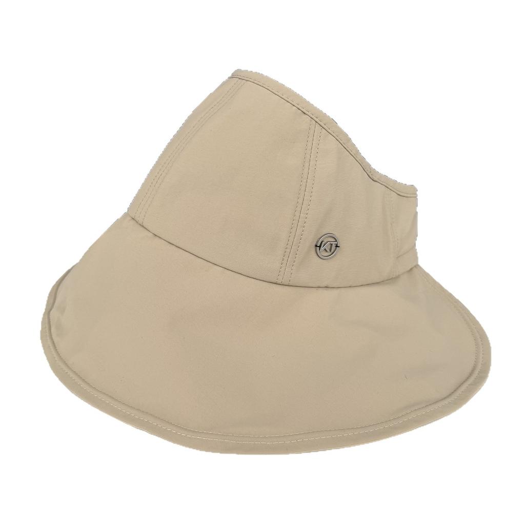 Large brim empty top hat women's summer outdoor foldable windproof sun hat breathable quick drying sun hat can tie ponytail