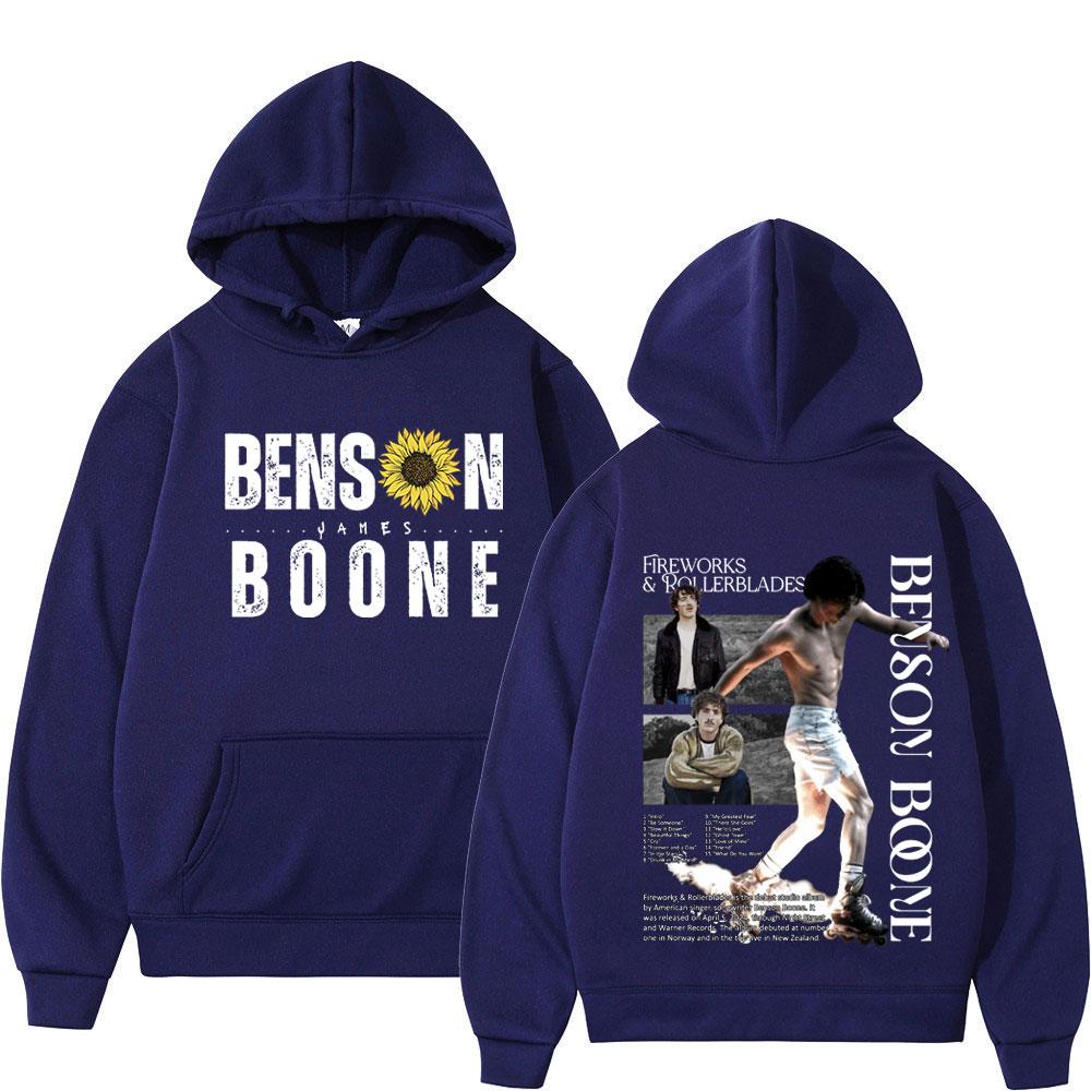 Худи Benson Boone Фейерверки и Роликовые коньки Тур 2024 Пуловеры Мужская Женская Мода Лонгслив Оверсайз Толстовка Подарок для Фанатов