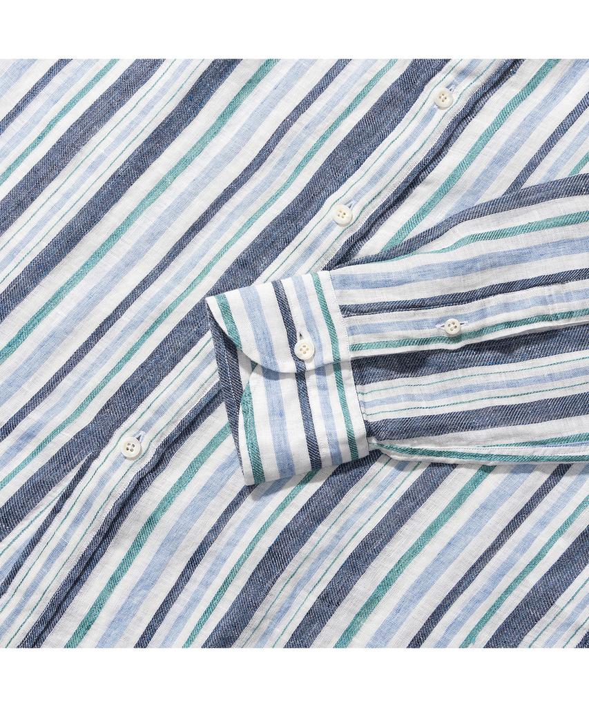 PRODESHIRT Мальтийская полосатая льняная рубашка (синий)