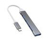 К USB-хабу с 1 портом USB и 3 портами USB до 5 Гбит/с передачи данных, совместимый с USB, расширение для компьютера, док-станция Type-C, серый USB-C хаб, 4-в-1, Type-C