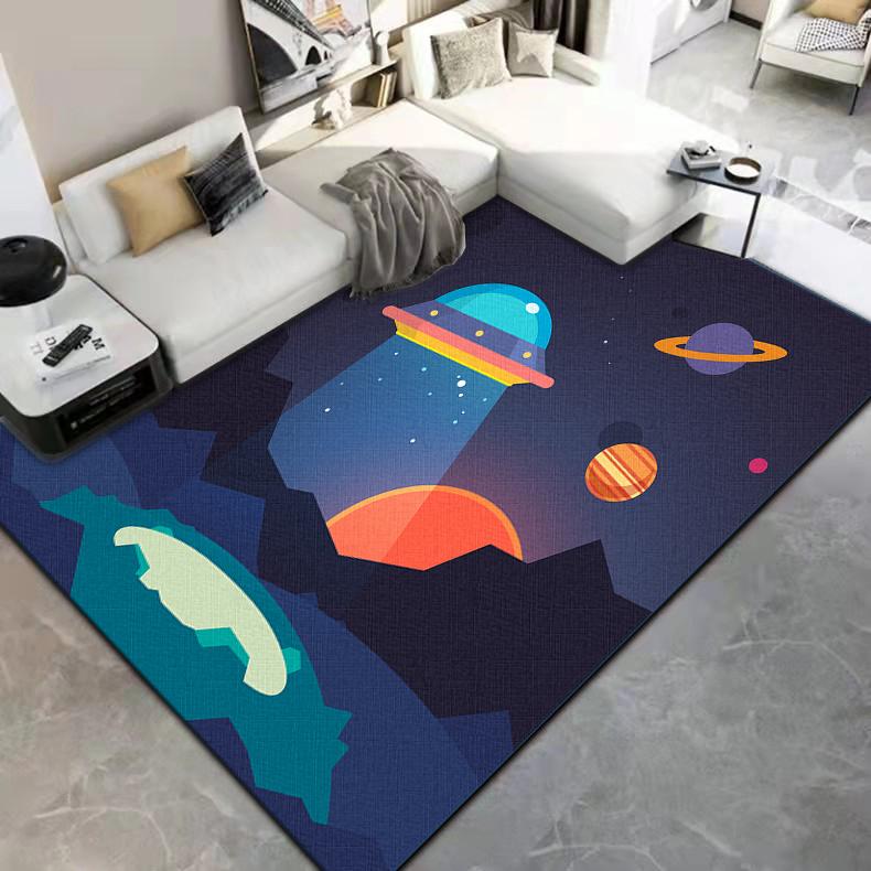 Cartoon Astronaut Carpet Camping Cushion Floor Mat Living Room Game Area Rug Floor Mat Children's Room Play Aera Mat Kawaii Rug