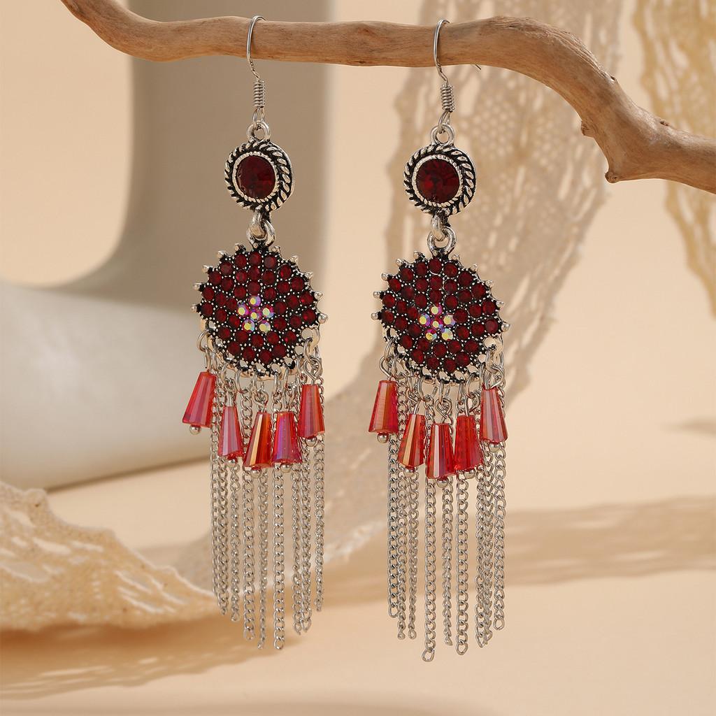 Vintage Ethnic Style Drop Earrings With Tassels For Womens Boho Festival Jewelry