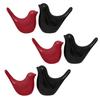 Creative Black and Red Glossy Ceramic Birds Figurines Home Decorations Accessories Party (Pack of 6, Red & Black)