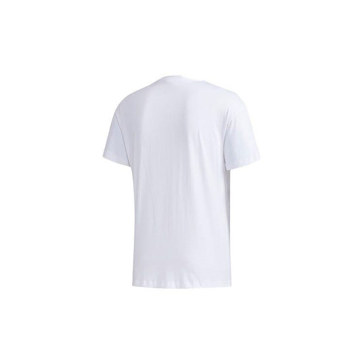 Adidas T Shirts Men's White Crew Neck Moderate Straight Fit FM9349