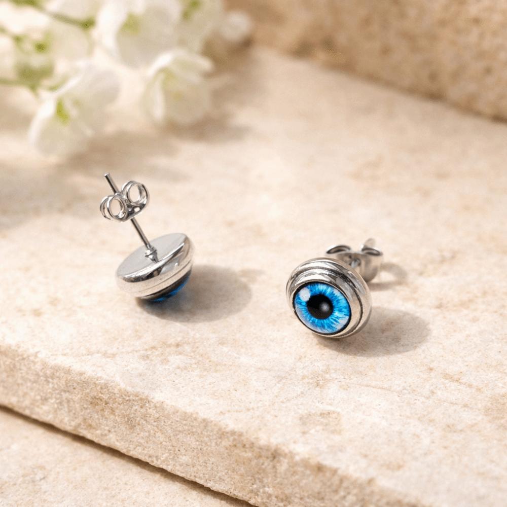 Waterproof Eye Necklace Titanium Demon Eye Earrings Blue Eyes Choker Chain Lucky Jewelry