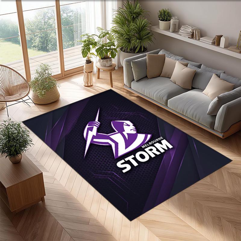 Melbourne Storm Crystal Velvet Carpet Soft Anti?Slip Floor Mat Comfortable Home Living Room Bedroom Decor Rug