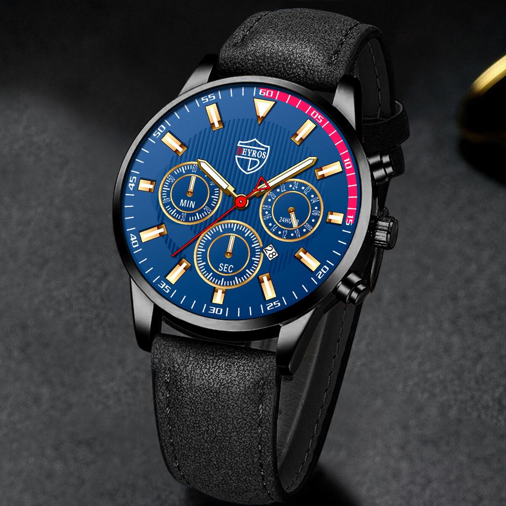 New Men's Watch Men's Calendar Watch Business Belt Watch Student Watch Quartz Watch Sports Men's Watch