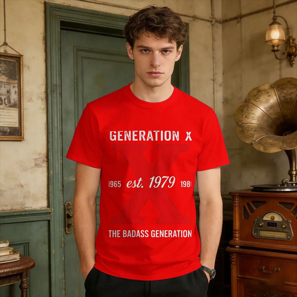 Generation X Est 1979 Red X T Shirt Beach Vintage TShirts Pure Cotton Popular Tee Shirt For Unisex Casual Tops