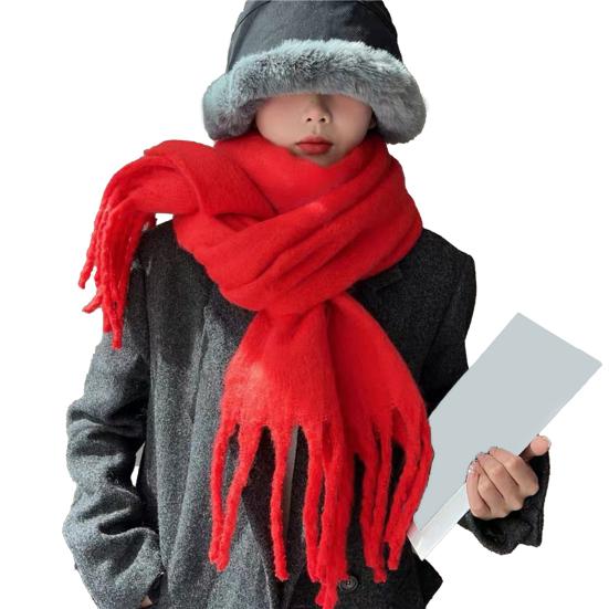 Faux Cashmere Plaid Scarf for Women – Warm Long Shawl Wrap for Fall and Winter