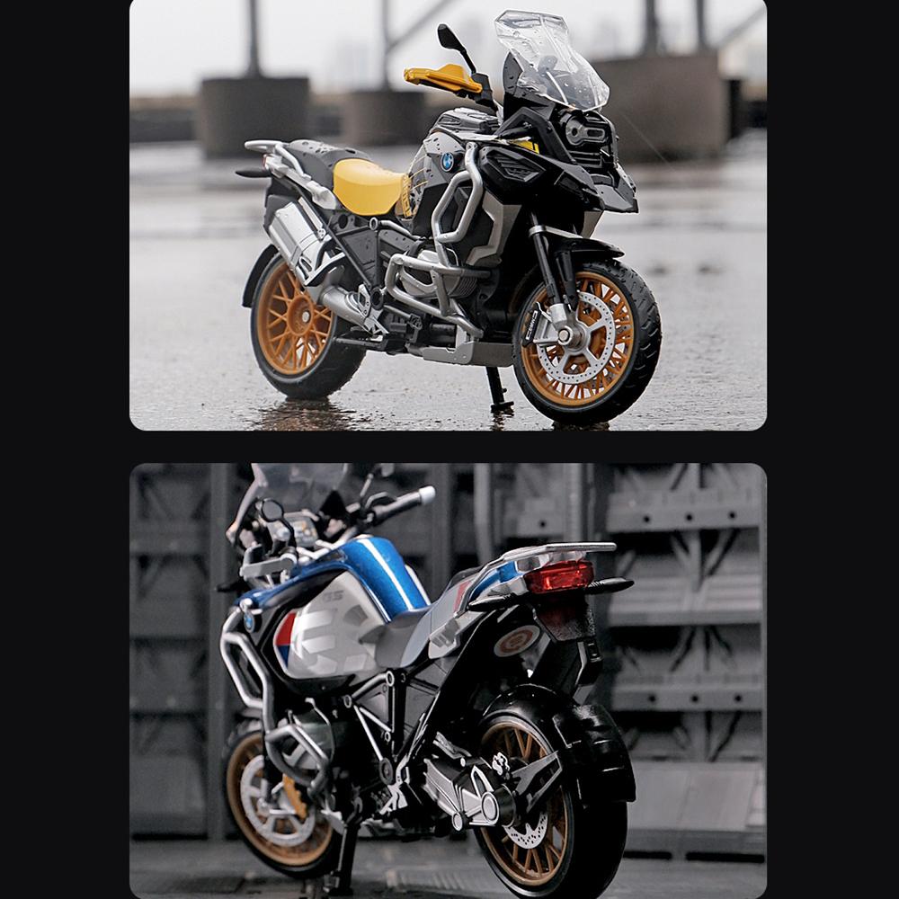 Масштаб 1/12 R1250 GS, литая под давлением модель мотоцикла, игрушка со звуком и светом для детей, коллекция подарков для мальчиков и девочек