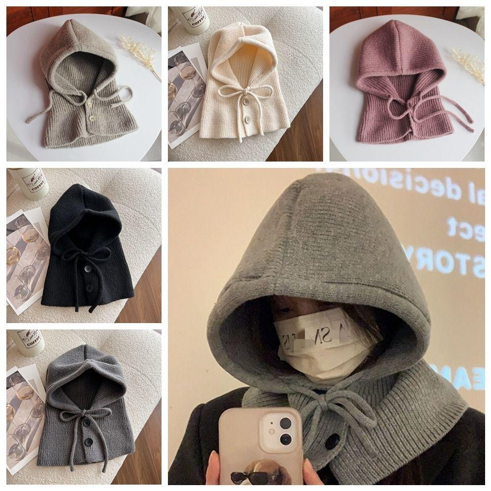 Scarves Balaclava Hat Beanie Hat Knitted Scarf Cute Winter Cap  Outdoor