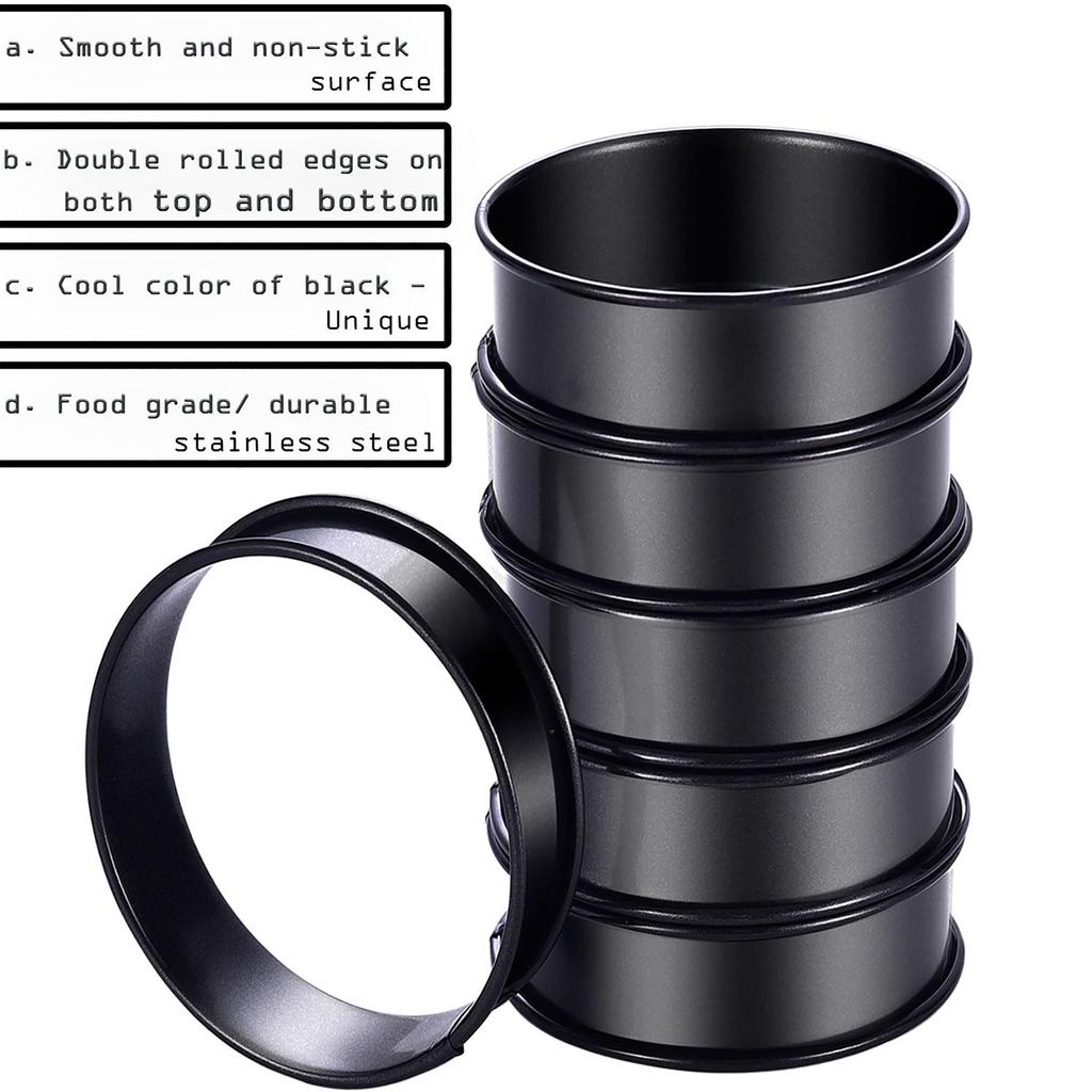 Набор из 12 форм для тартов с антипригарным покрытием, формы для крампетов из нержавеющей стали, формы для английских маффинов, многоцелевые формы для выпечки
