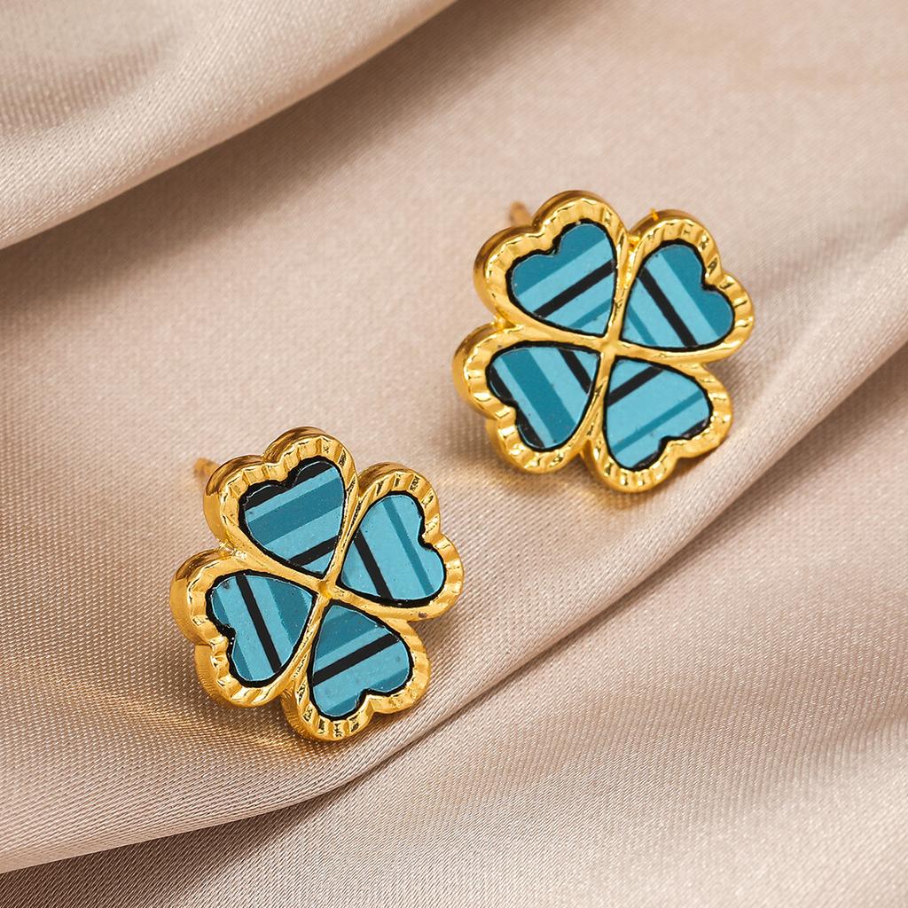 Four-Leaf Clover Women's Earrings Celebrity Temperament Simple Earrings Light Luxury Senior Sense Of Personality Versatile Earrings