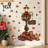 Christmas Wall Decals Retro Street Lamp Decal, Merry Lamppost Sticker, Atmosphere Decor Holiday DIY Mural Art for Living Room, Bedroom, Home
