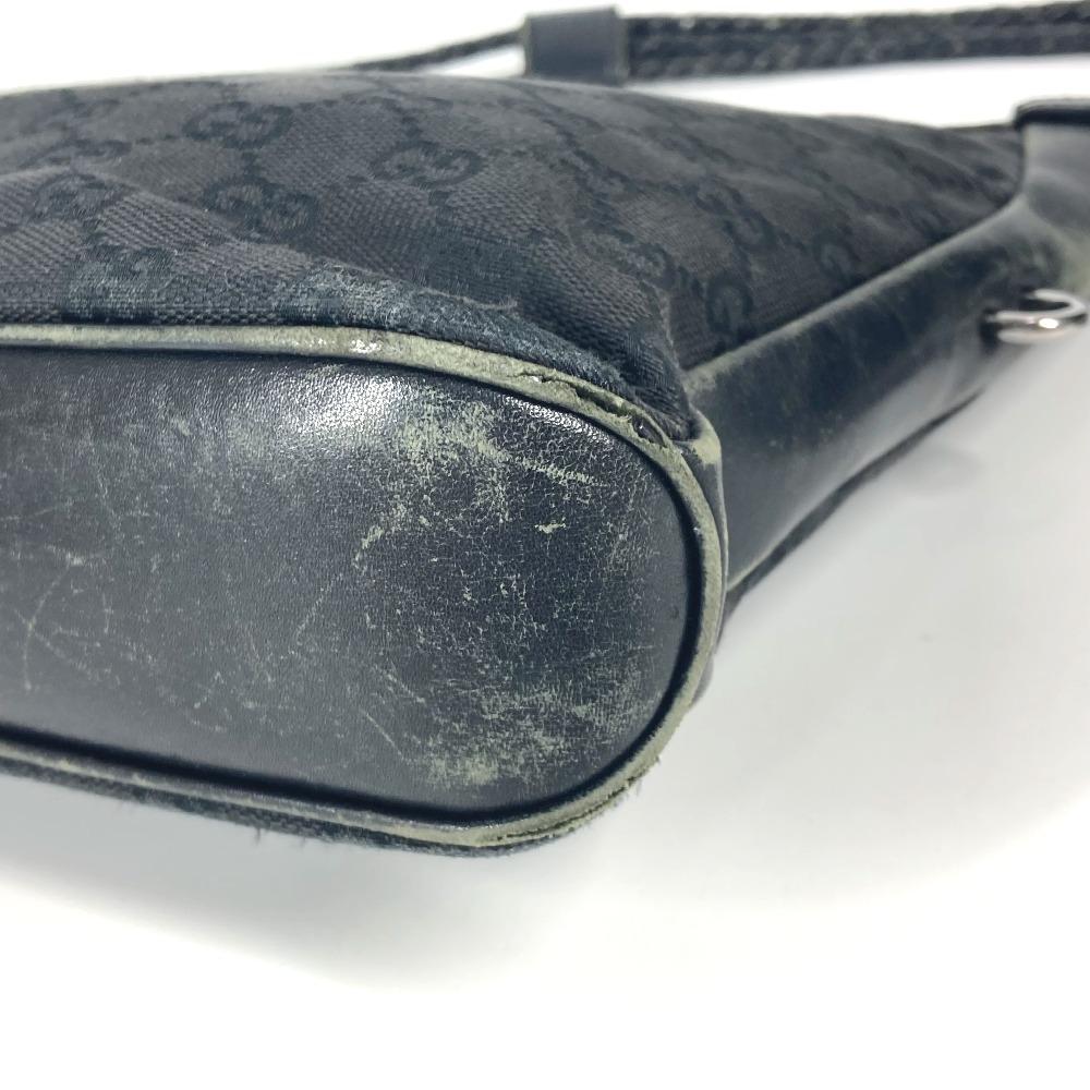 GUCCI 109106 GG logo Bag Crossbody Shoulder Bag GGCanvas/Leather Black