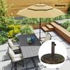 Retro Lotus Flower Design Umbrella Base 12 Kg For Garden Patio Terrace Ø46x33 Cm Bronze Color