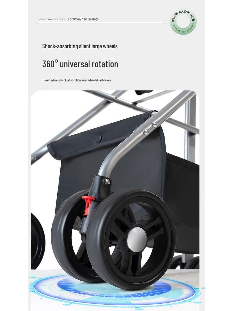 Compact Foldable Pet Stroller for Dogs and Cats
