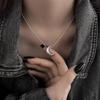 Elegant Silver Crescent Necklace for Women - Light Luxury Niche Clavicle Chain, 2025 Collection.