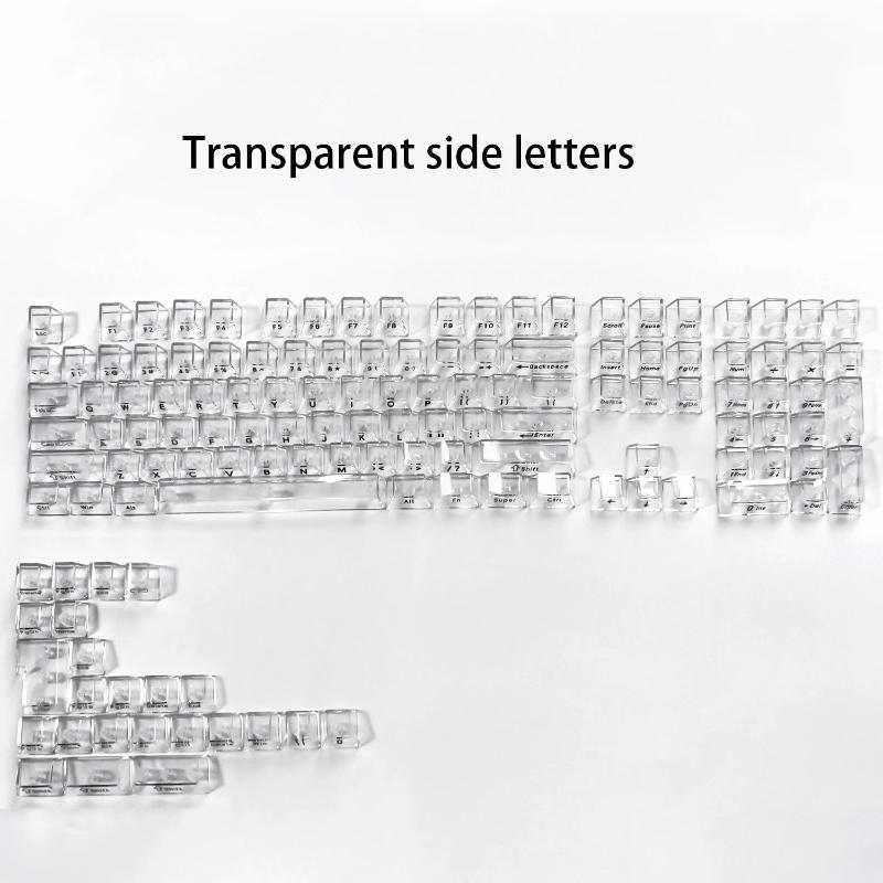 Xiaomi 132 Keys Crystal Transparent Keycaps For MX Switch Mechanical Keyboard Similar SA Profile Keycap ISO Enter RGB backlit Key Caps