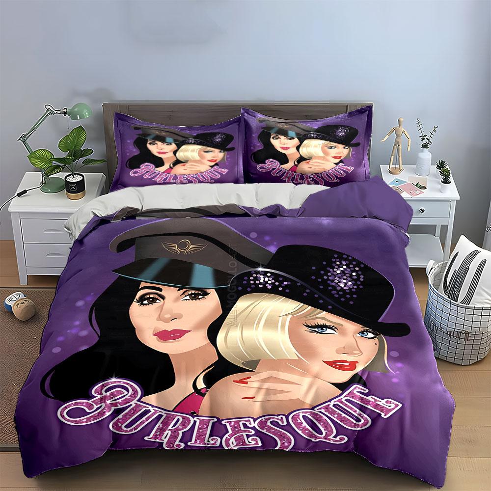 Burlesque Glam Style Art Bedding Duvet Cover Set Duvet Cover Pillowcases (1*Duvet Cover 2*Pillowcases, without duvet insert)