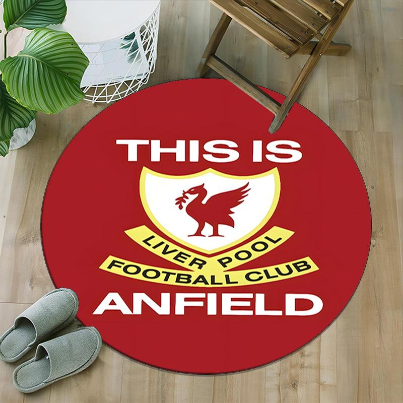1pc L-Liverpool Carpet, Round Rug, Comfortable, Suitable for Entryways, Living Rooms, Office, And Bedrooms, Christmas Decoration