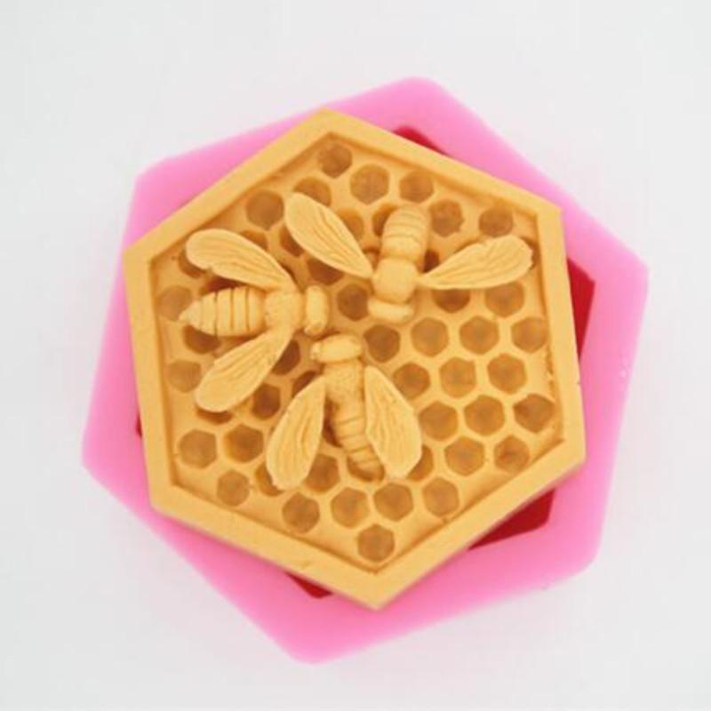 DIY Flat Honeycomb Silicone Candle Mold Geometric Polygon Beehive Aromatherapy Soap Gypsum Chocolate Cake Mousse Baking Tool