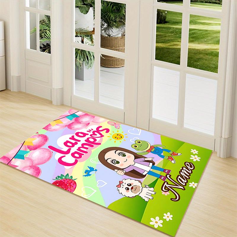 Custom Name Pink Hair Warrior Carpet Rug Customizable Soft Washable Anti-Slip Home Living Room Sofa Mats Personalized Rug. 0909144